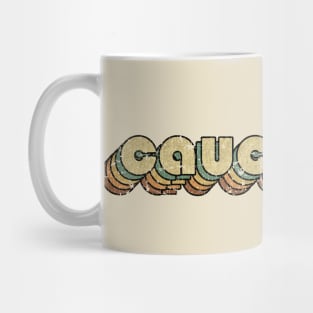 Caucasians // Vintage Rainbow Typography Style // 70s Mug